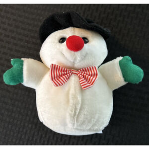 Vintage Frosty The Snowman Plush Red Nose bowtie & Hat Sings Noteworthy Bears